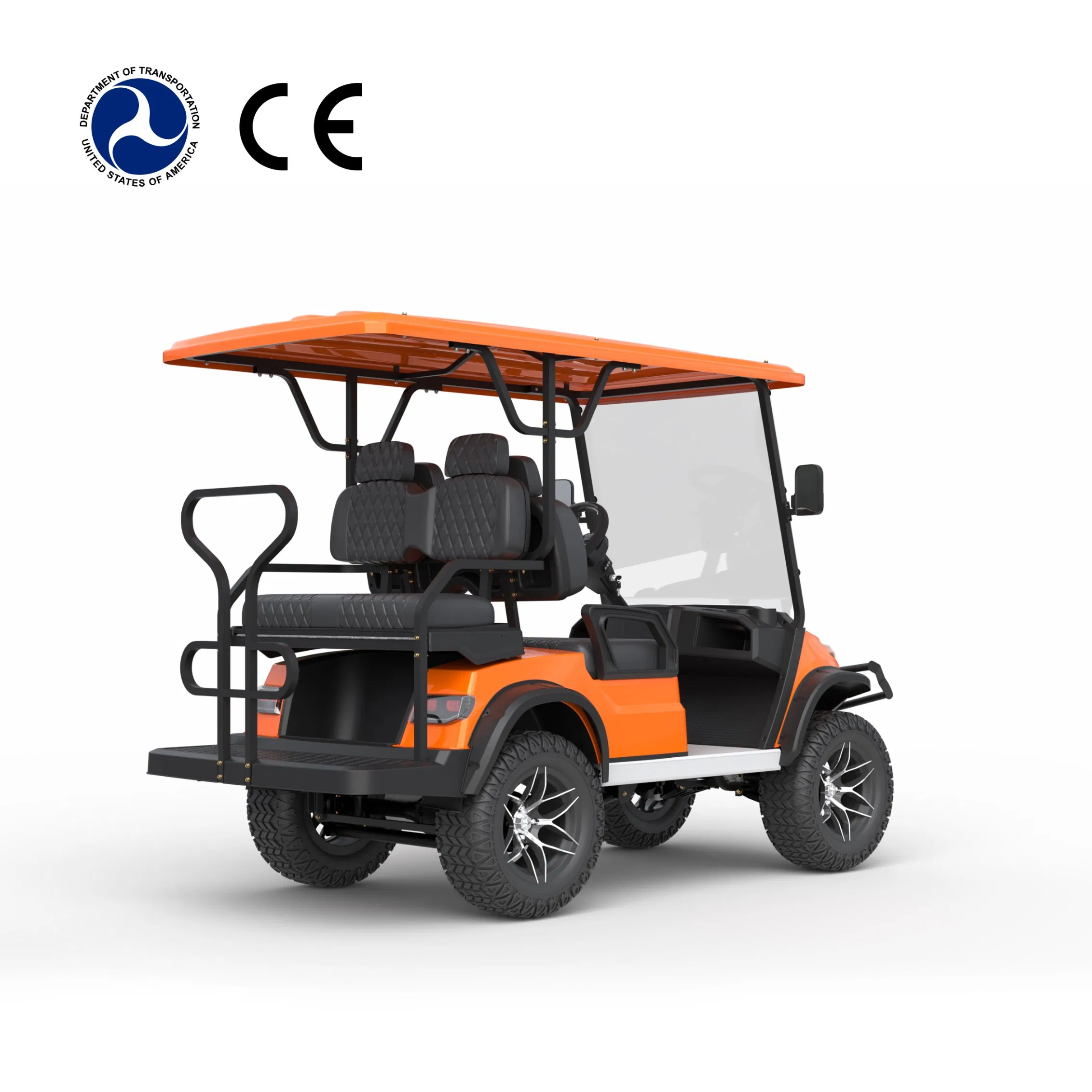 Tour Bus Acrylic Windshield 72V Battery Operated Family Used Hunting Electric Golf Cart