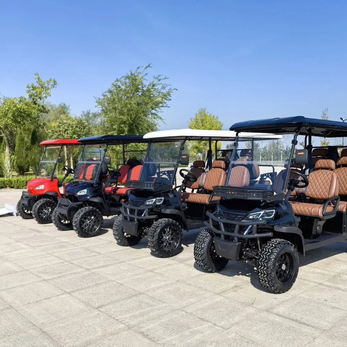 Wholesale Utility Vehicle 4X4 Wheel Golf Cart Lithium Battery Golf Car off Road Electricwith Rear Cargo Box