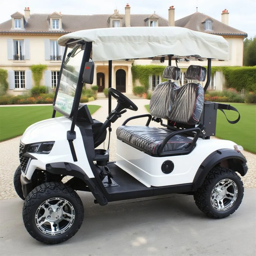 2 Seat Motorized Electric Utility Golf Cart with Long Cargo Box