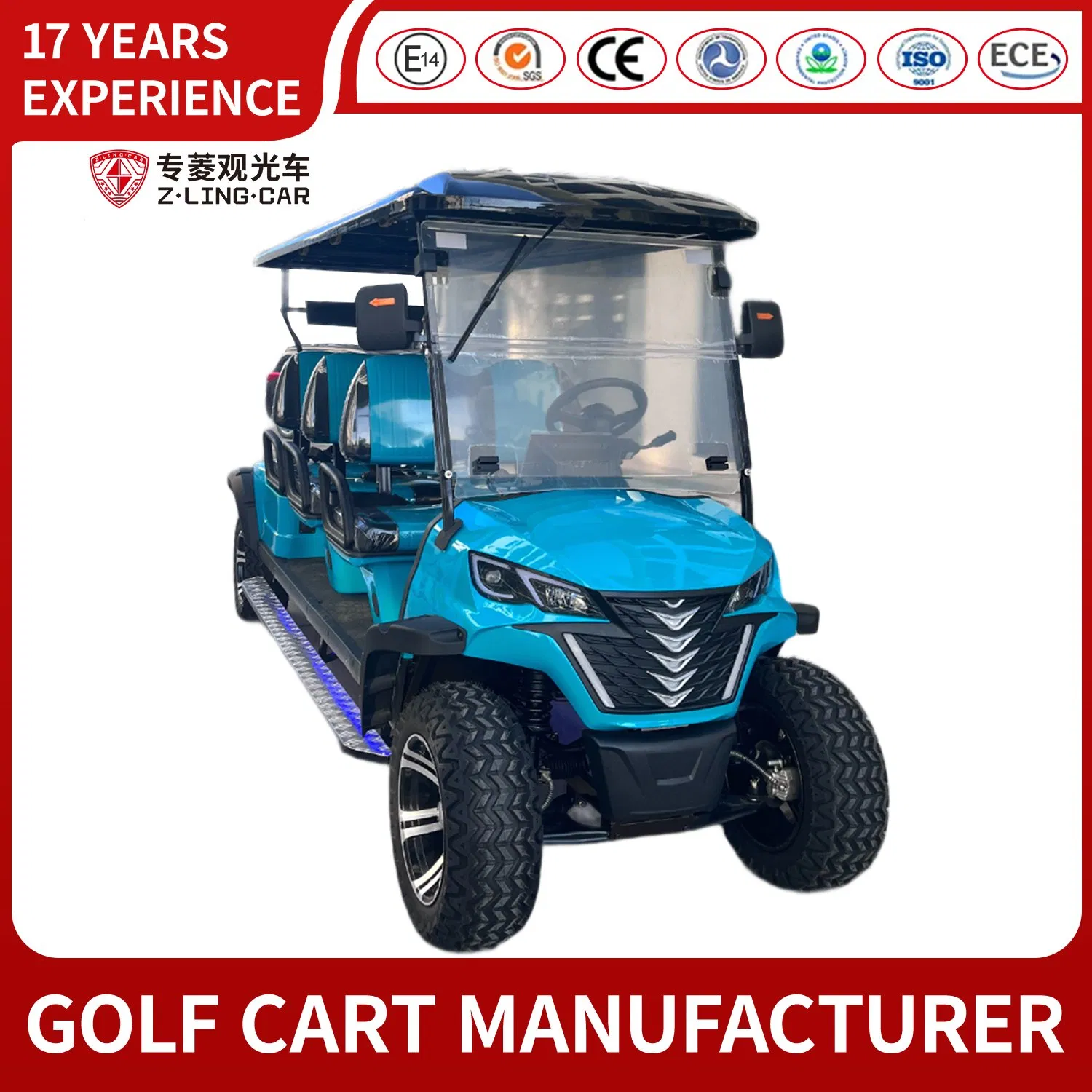 Luxury 6-Seater All-Terrain Design Electric Golf Cart with CE Certified