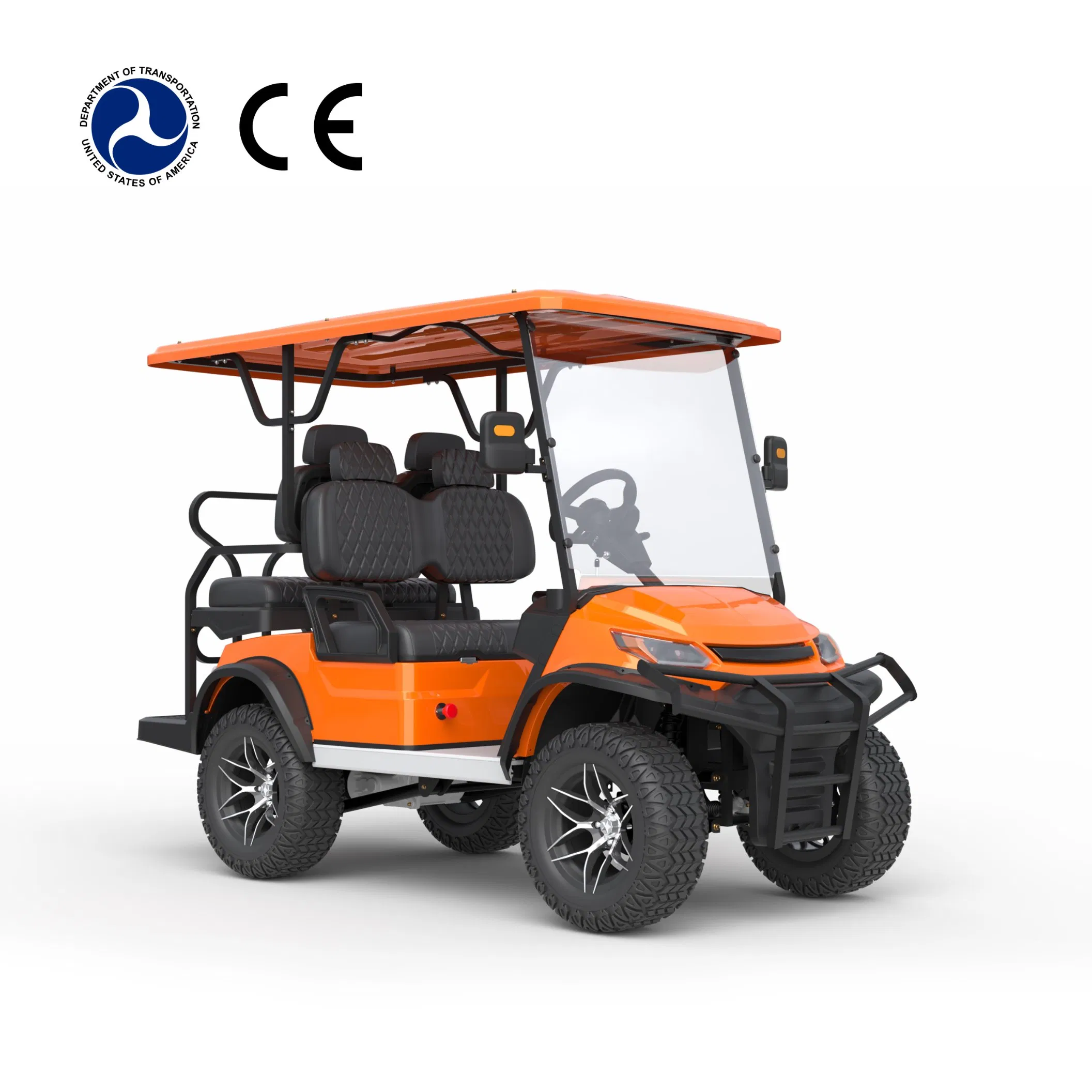 Tour Bus Acrylic Windshield 72V Battery Operated Family Used Hunting Electric Golf Cart