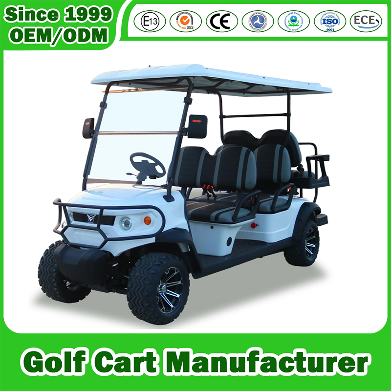 Electric Sightseeing Golf 2/4/6/8/10 Seater Mini Electric Hunting off Road Club Car Buggy 48V 72V Golf Cargo Cart with Lithium/Lead Acid Battery/Solar Panel CE