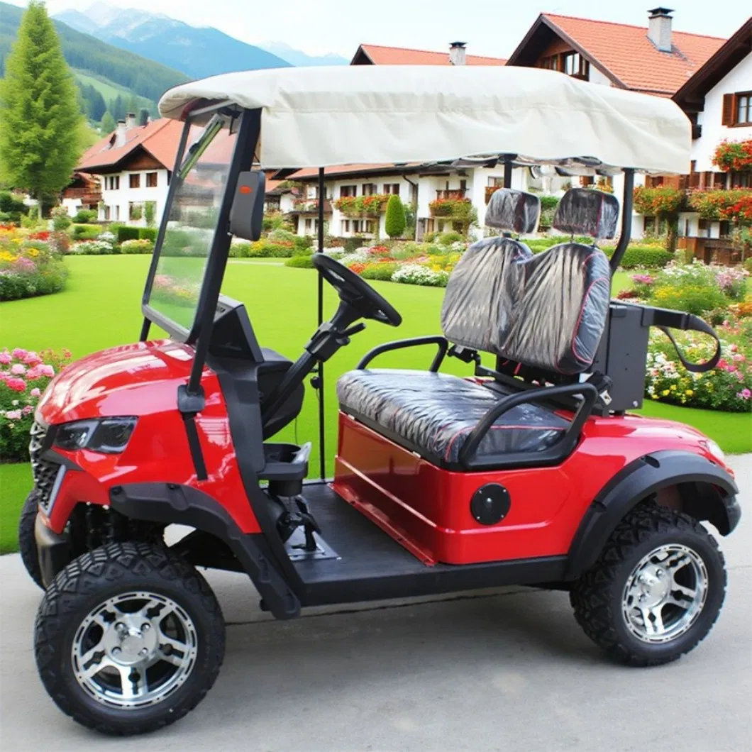 2 Seat Motorized Electric Utility Golf Cart with Long Cargo Box