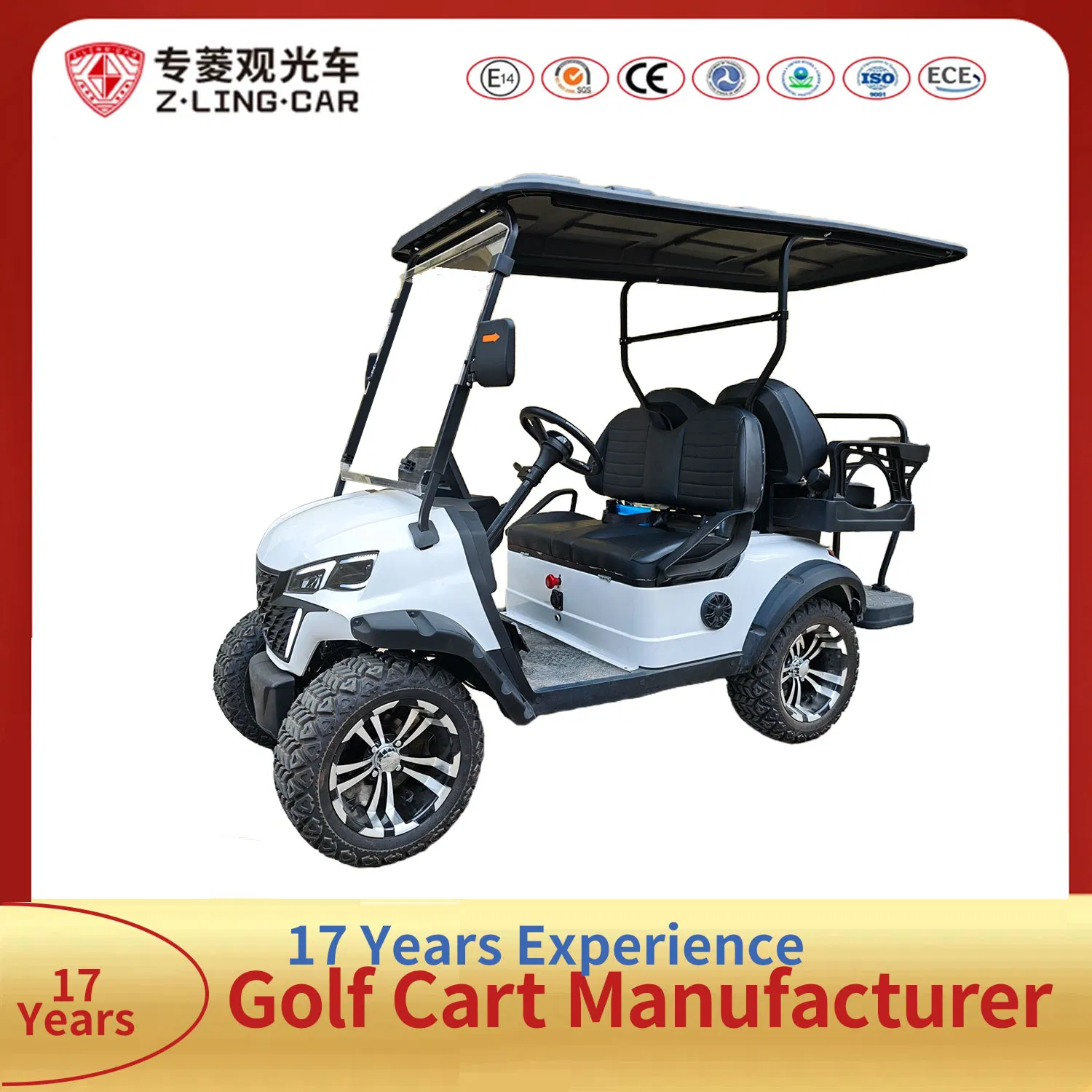 Zlingcar CE Approved 4-Seater Electric Golf Cart with Foldable Storage Basket for Community Commutes for Sale