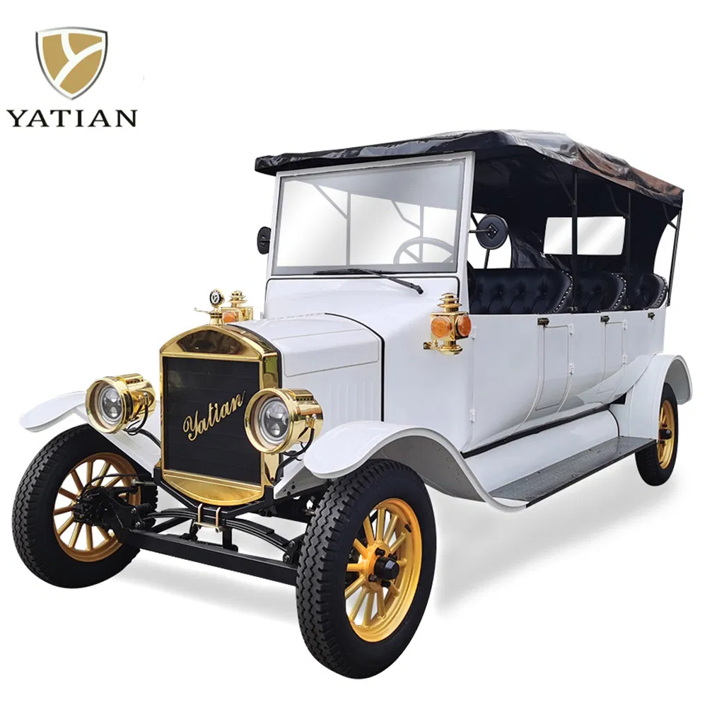 Classic Vintage Electric Golf Cart 8-Seater Retro Vehicle for Wedding &amp; Resort Transport