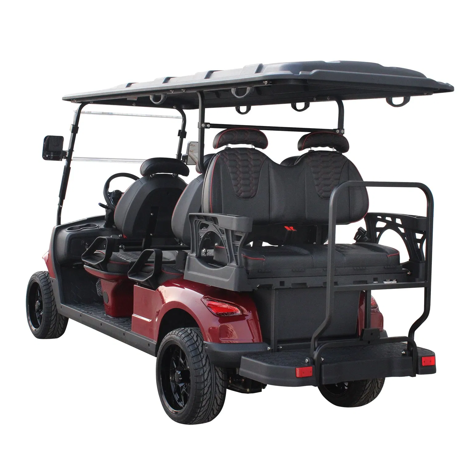 6 Seater Street Legal Luxury Lithium Battery Foldable Glass Electric Golf Carts