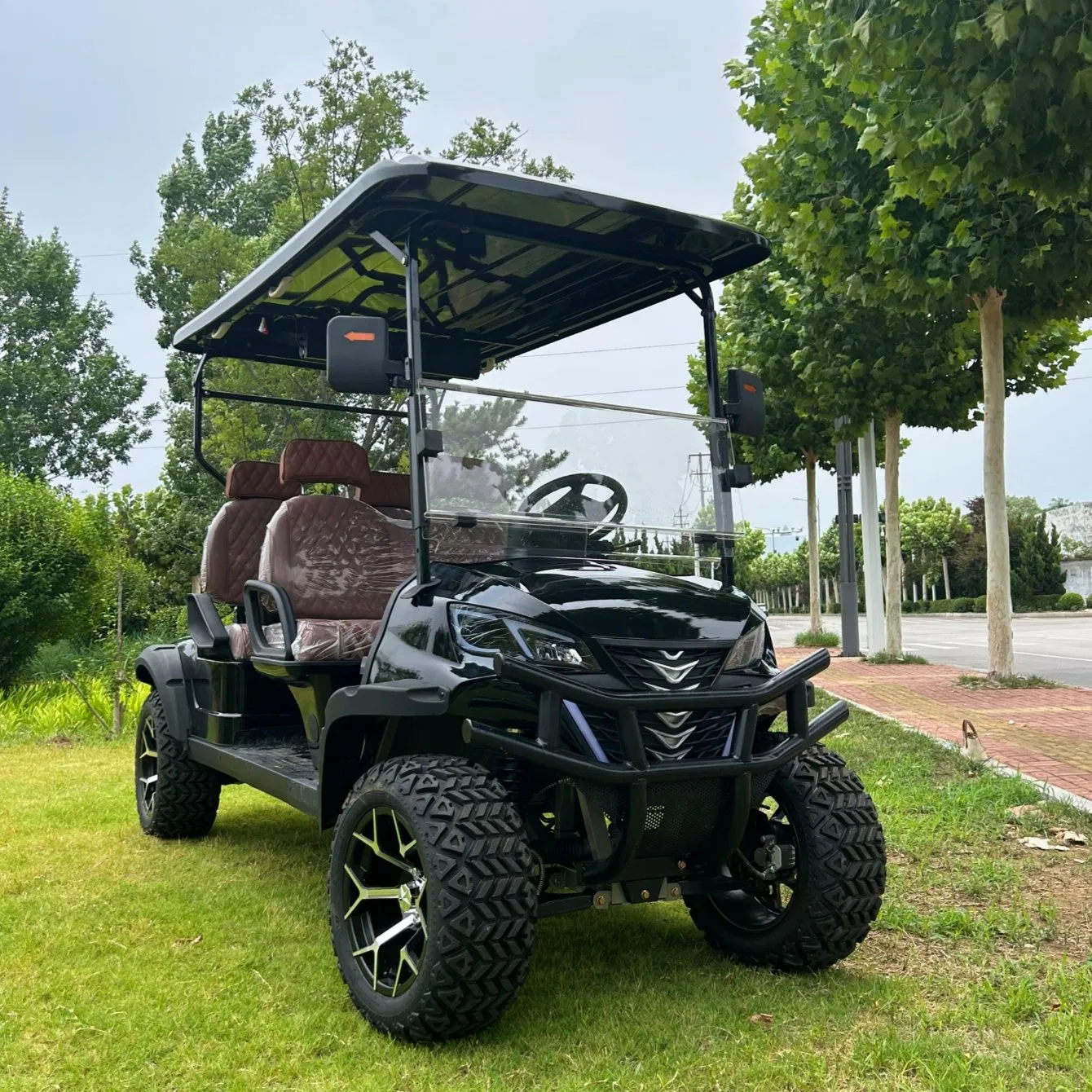 China Best 2/4/6 Seater 60V 72V Popular High Quality Golf Course Cart with Folding Windshield