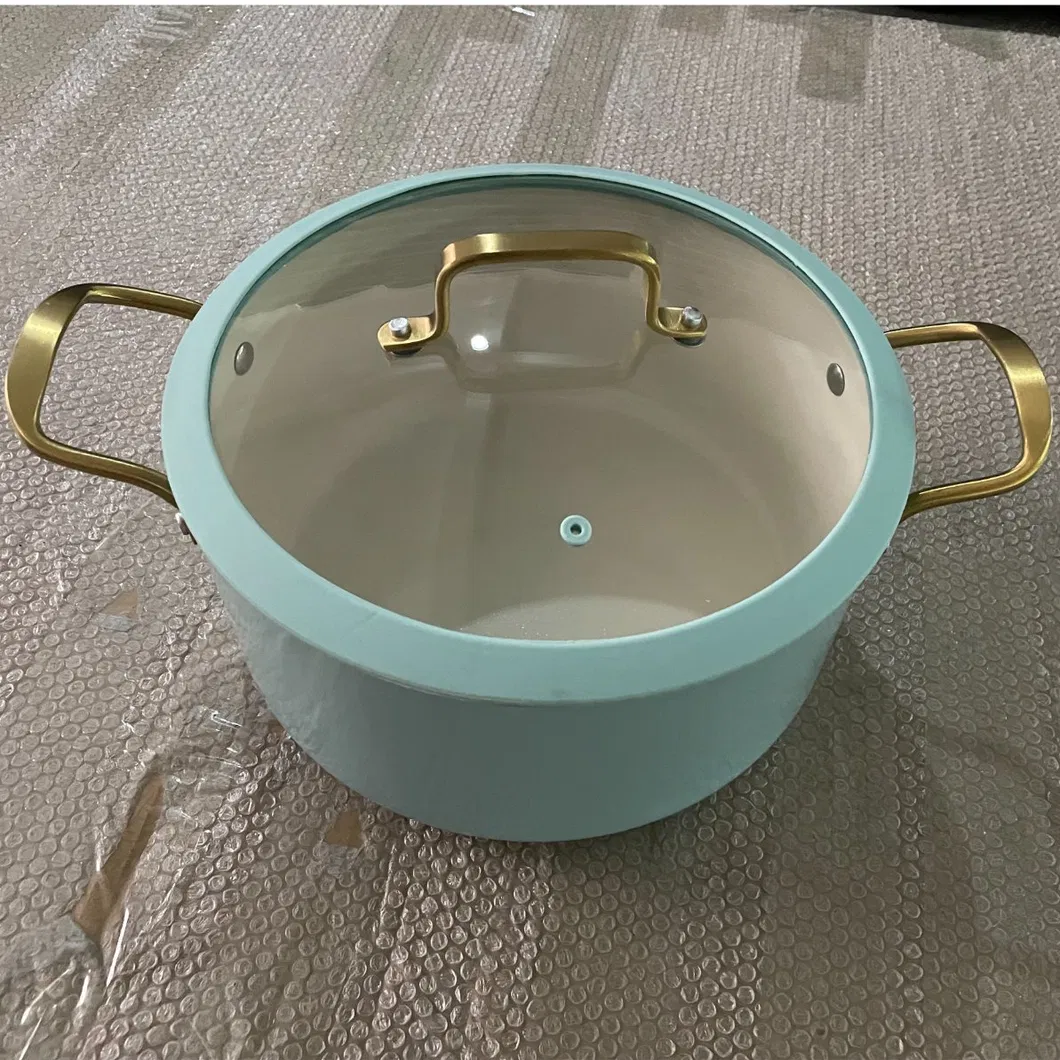 20cm/24cm Induction Bottom Black Color Coating Nonstick Aluminum Sauce Pan with Ss Handle