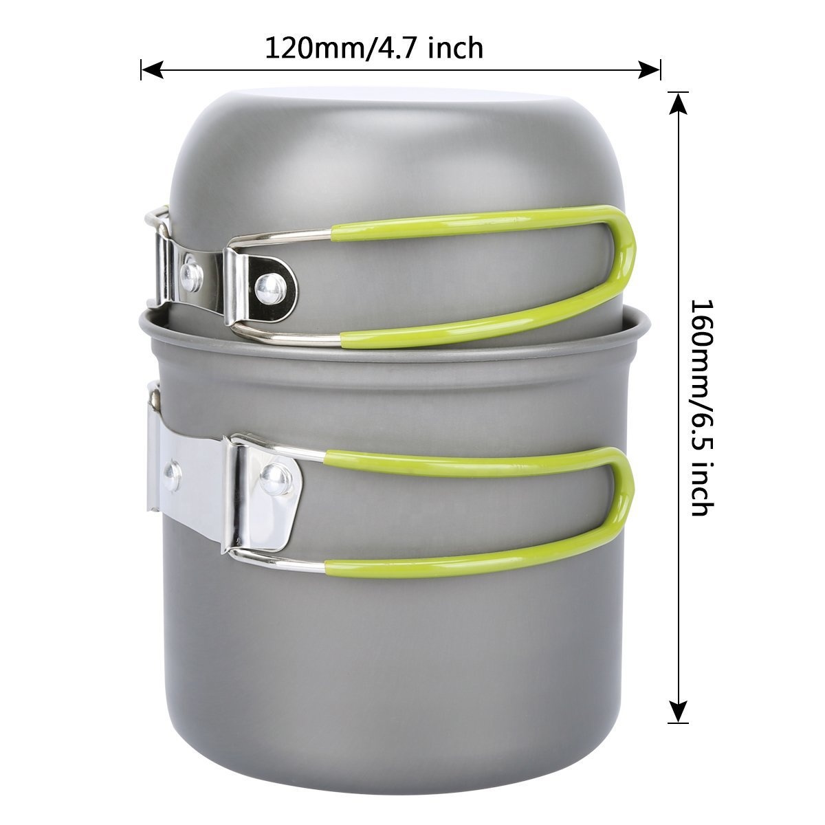 AJOTEQPT Camping Equipment, Outdoor Camping Pots and Pans Set 2PCS Camping Cookware