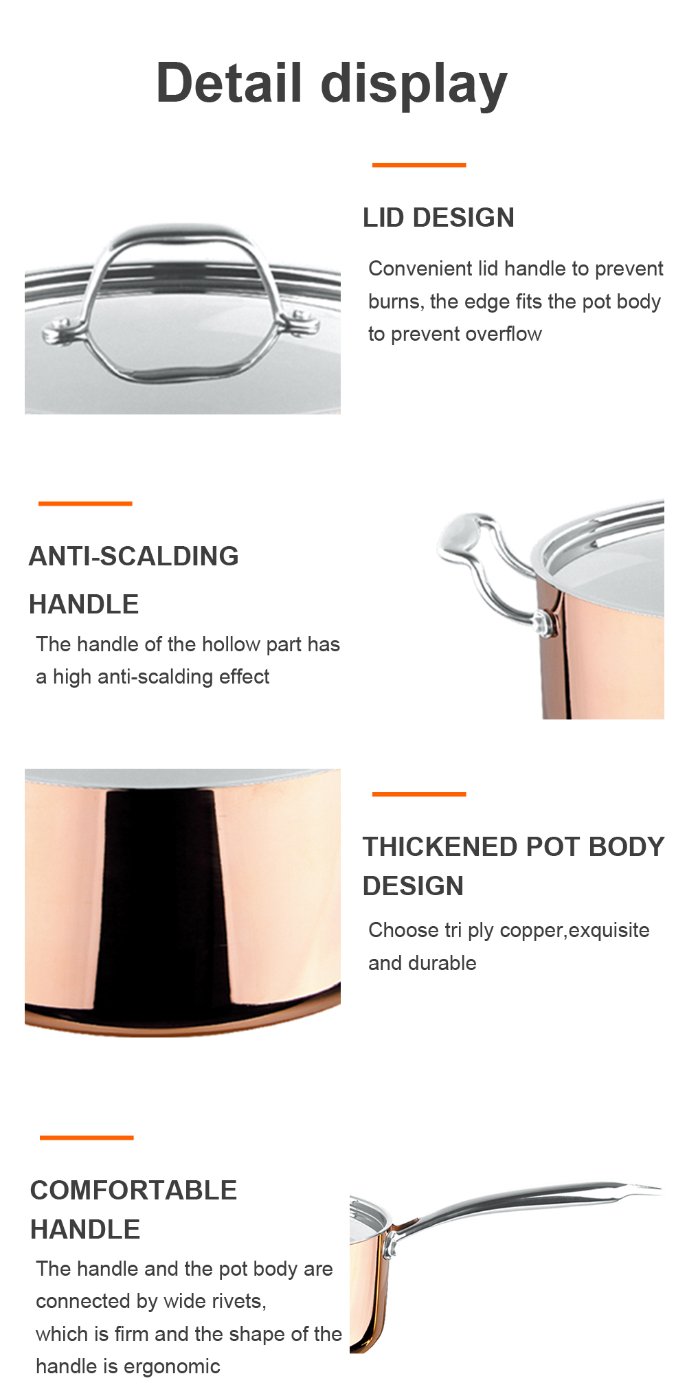 Multifunction Modern Eco-Friendly Healthy Copper Stainless Steel 7-Piece Cookware Set Premium Quality Easy Clean Gas Cooker