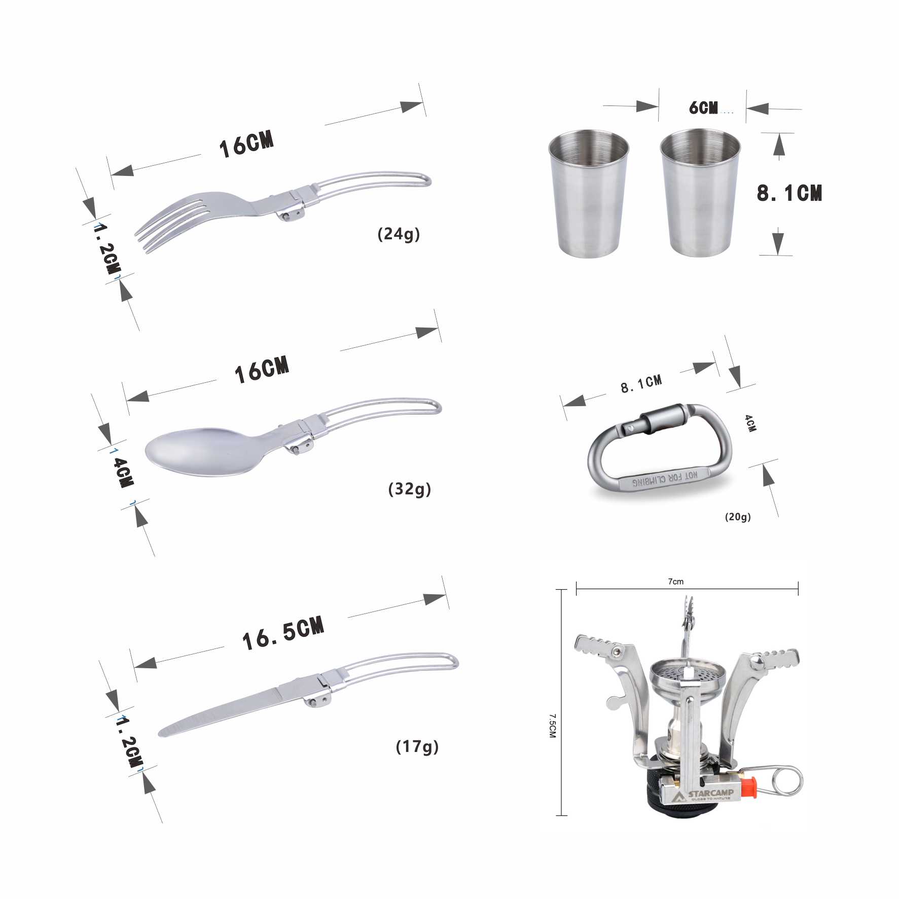 STARCAMP 11 In 1 Aluminium Outdoor Cookware Set 11-Piece Picnic &amp; Camping Tableware Mess Kit &amp; Cutlery For Cooking &amp; Dining