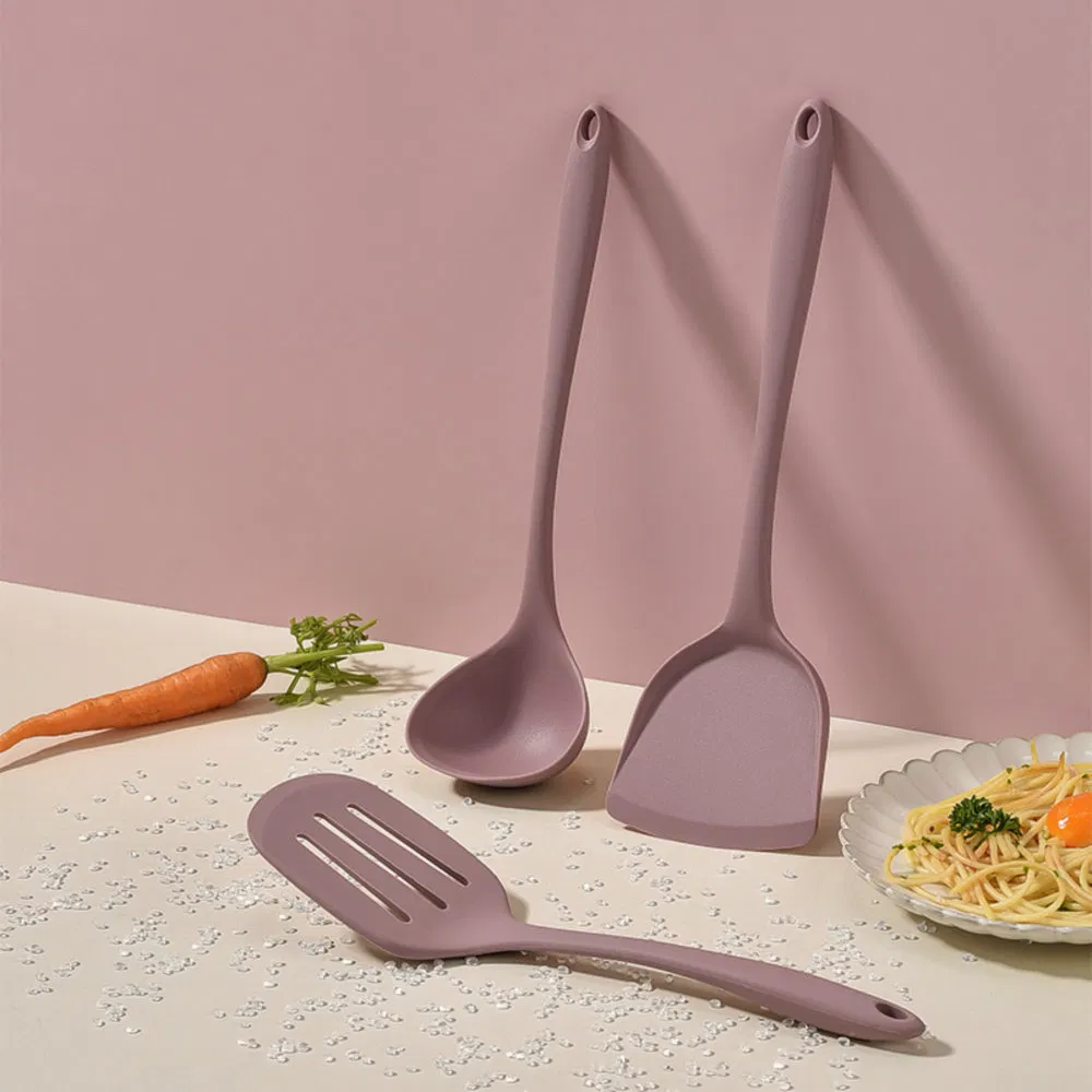 Non-Stick Cookware Silicone Spatula Set Manufacturers Custom Formaldehyde-Free Kitchen Silicone Cooking Utensils Set Food Preparation