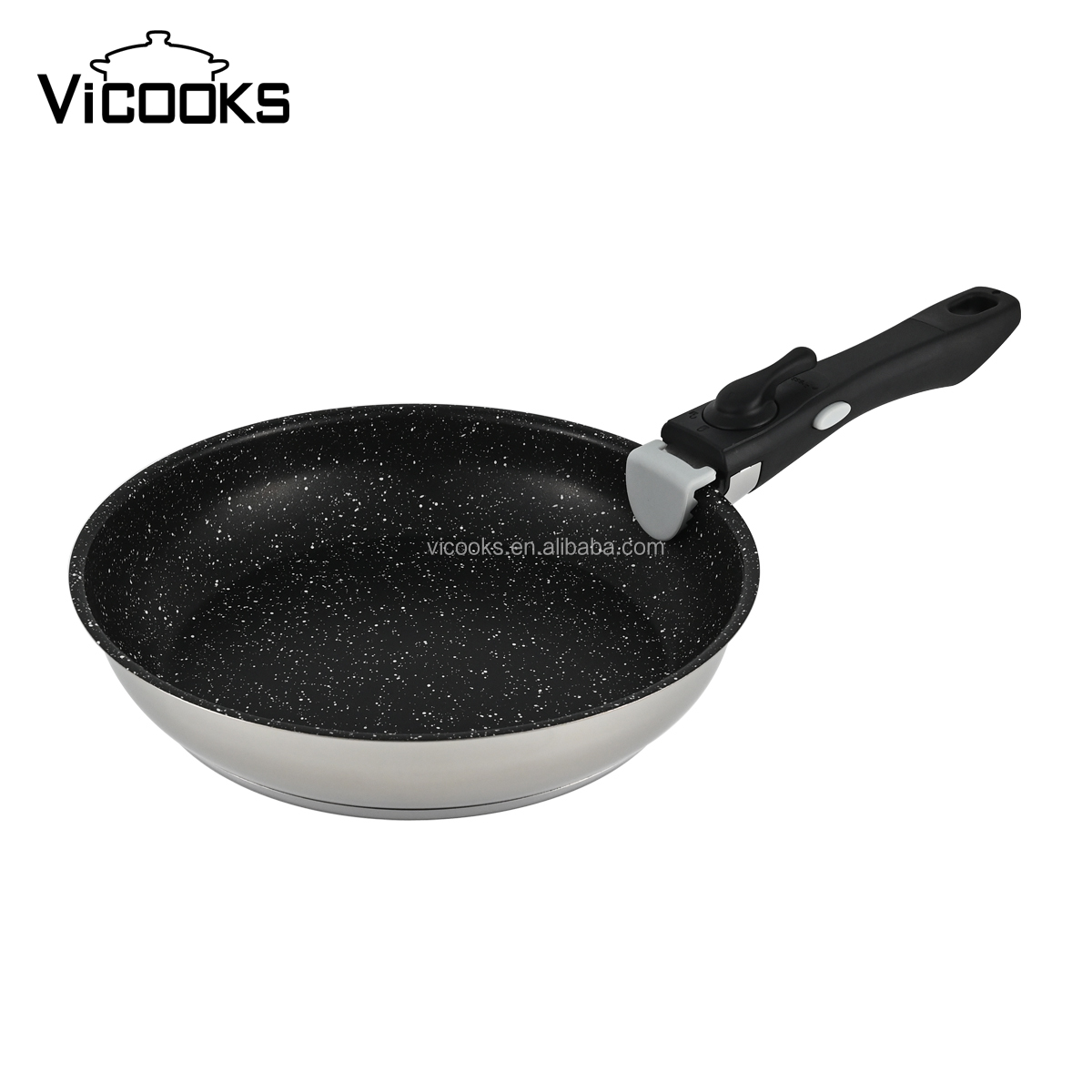 Crofton Cookware Fry Pan Detachable Handle Stainless Steel Pots and Pan Sets