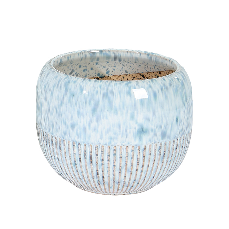 New Design Colorful Glazed Ceramic Indoor Flower Pots Set in Stock RTS Artificial Flower Pot