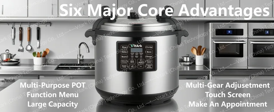 Large Capacity Wholesale Smart Digital Kitchen Industrial Electric Pressure Cooker for Hotels, Suitable for Quick Stewing of Beef, Chicken, and Bone Soup