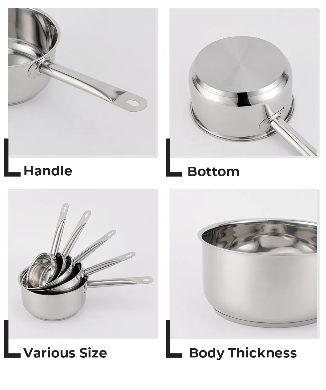 Top Sale 8PCS Soft Touch Handle Glass Lid Induction Bottom Cookware Set