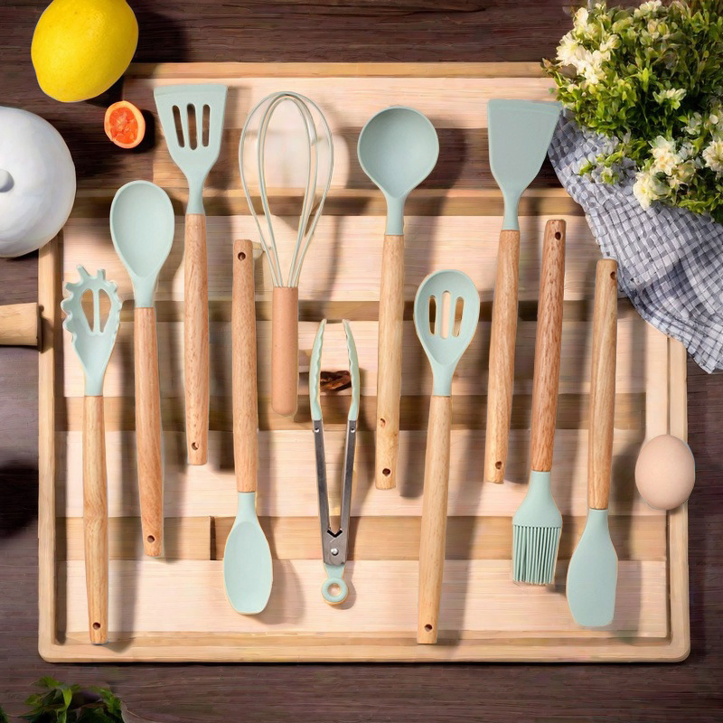 Hot Sale Kitchen Gadgets Silicone Cookware Cooking Kitchen Utensils Spatula 19-Piece Set Cooking Baking Tools Food