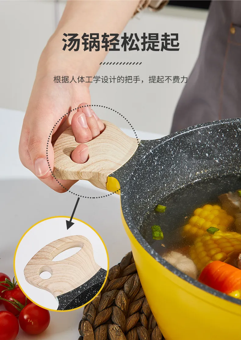 Factory Aluminium Cookware Set Casserole Fry Sauce Pan Granite Ceramic Kitchen Cooking