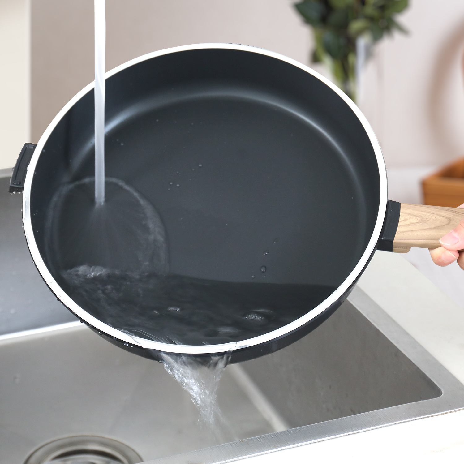 Cooklover Luxury Kalahari Series Fry Pan Cookware Set with Marble and Ceramic Coating Easy to Clean Stackable Space Saving