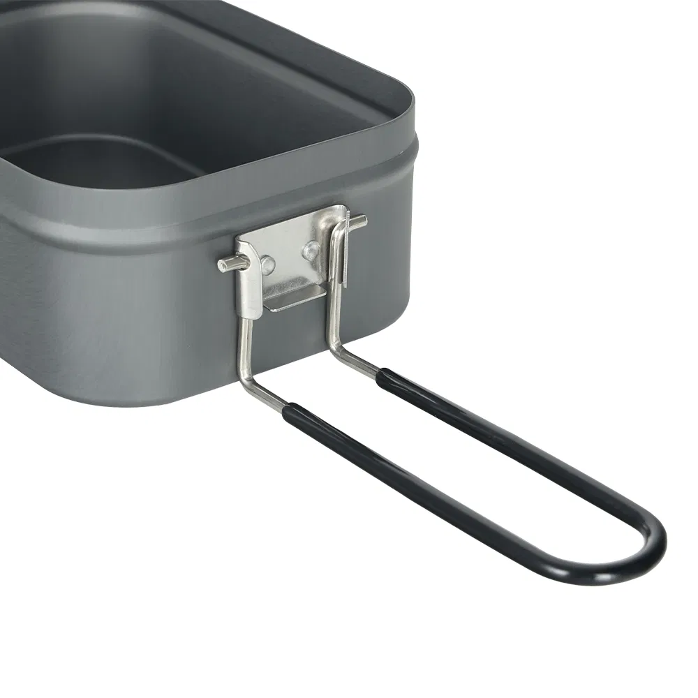 Space-Saving Foldable Cookware Set Customizable Aluminum Mess Tin with Branding Options