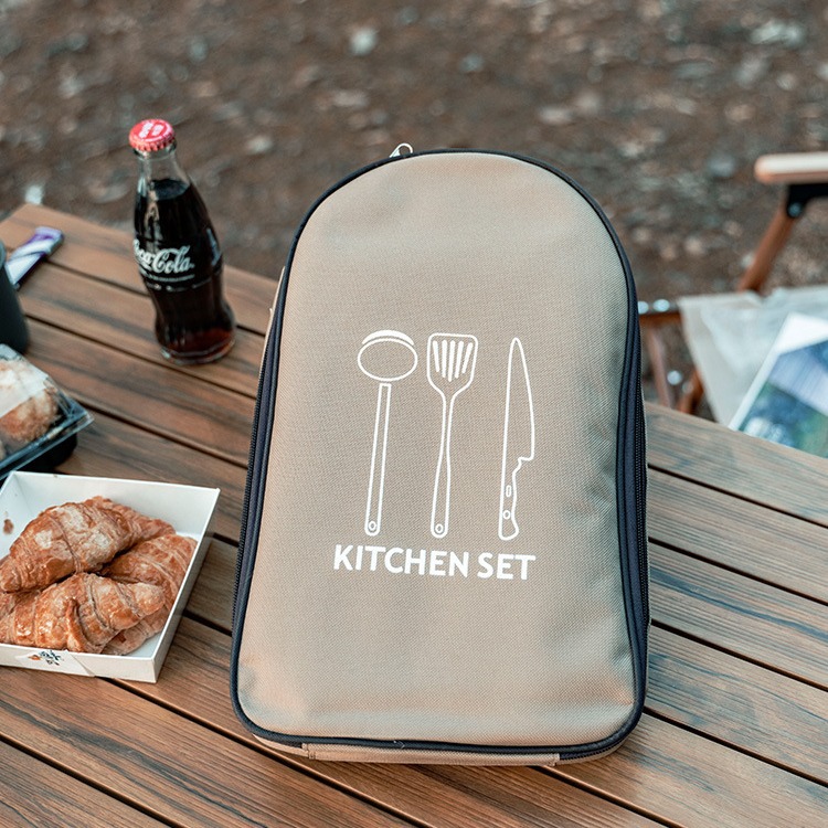 Outdoor Cookware 8-Piece Set 2-3 Persons Camping Portable Stainless Steel Tableware Picnic Supplies BBQ Design Style None Model