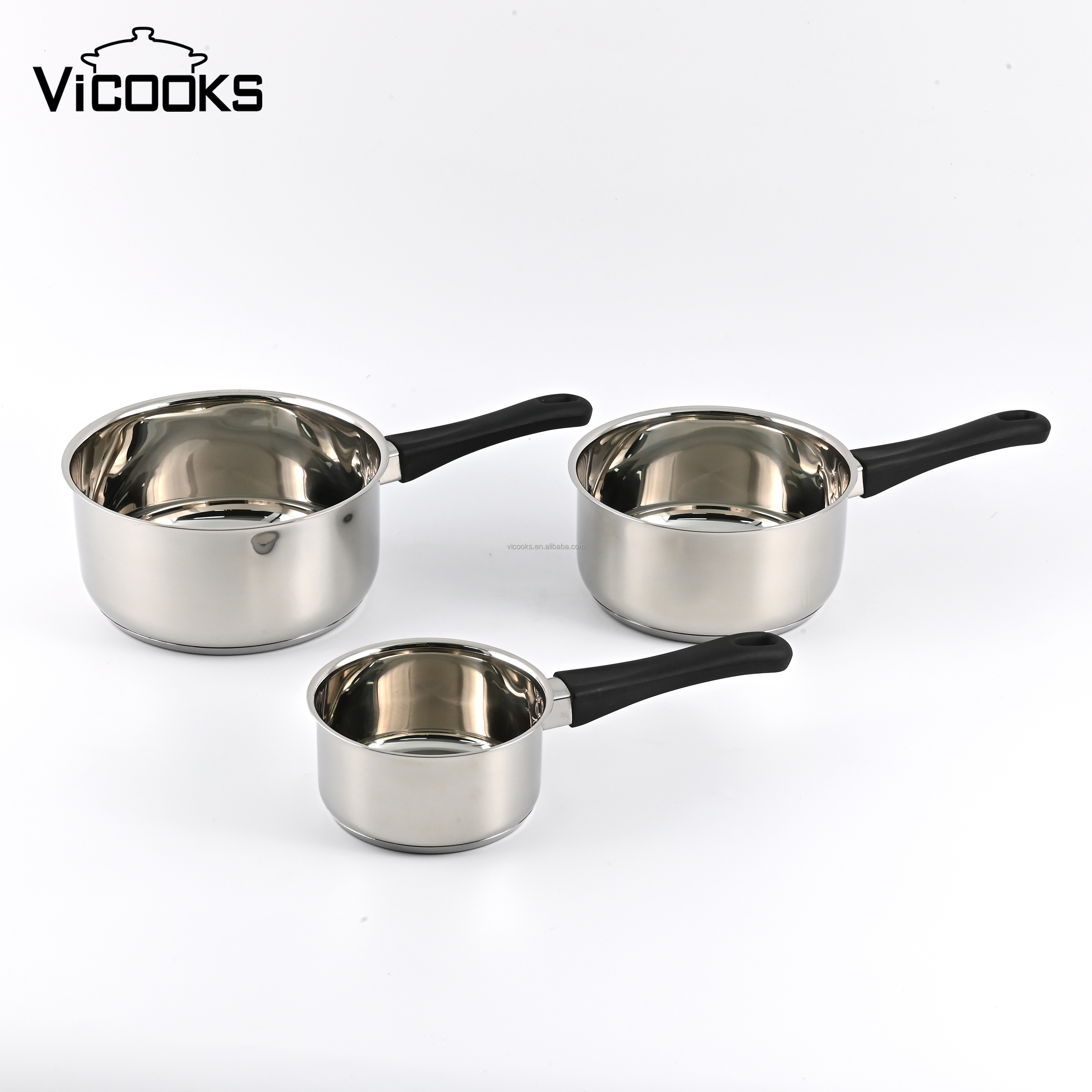 5PCS Stainless Steel Saucepan Set Dishwasher Safe Oven Safe Milk Pot Sauce Pan Cookware Sets With Bakelite Handle