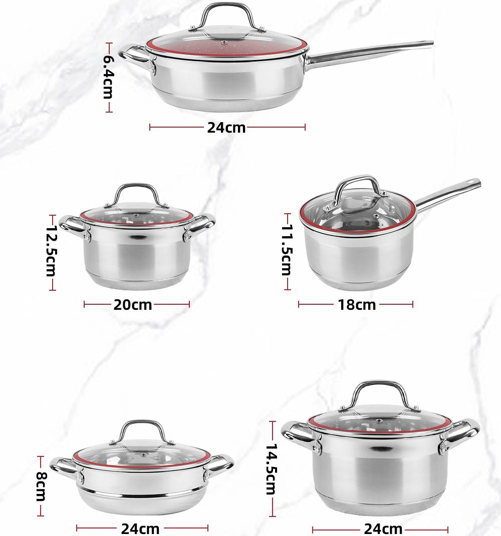 Luxury High Quality 304 Stainless Steel Korean Large Stock Pot Set Camping Kitchen Ware Cookware Set Kitchen