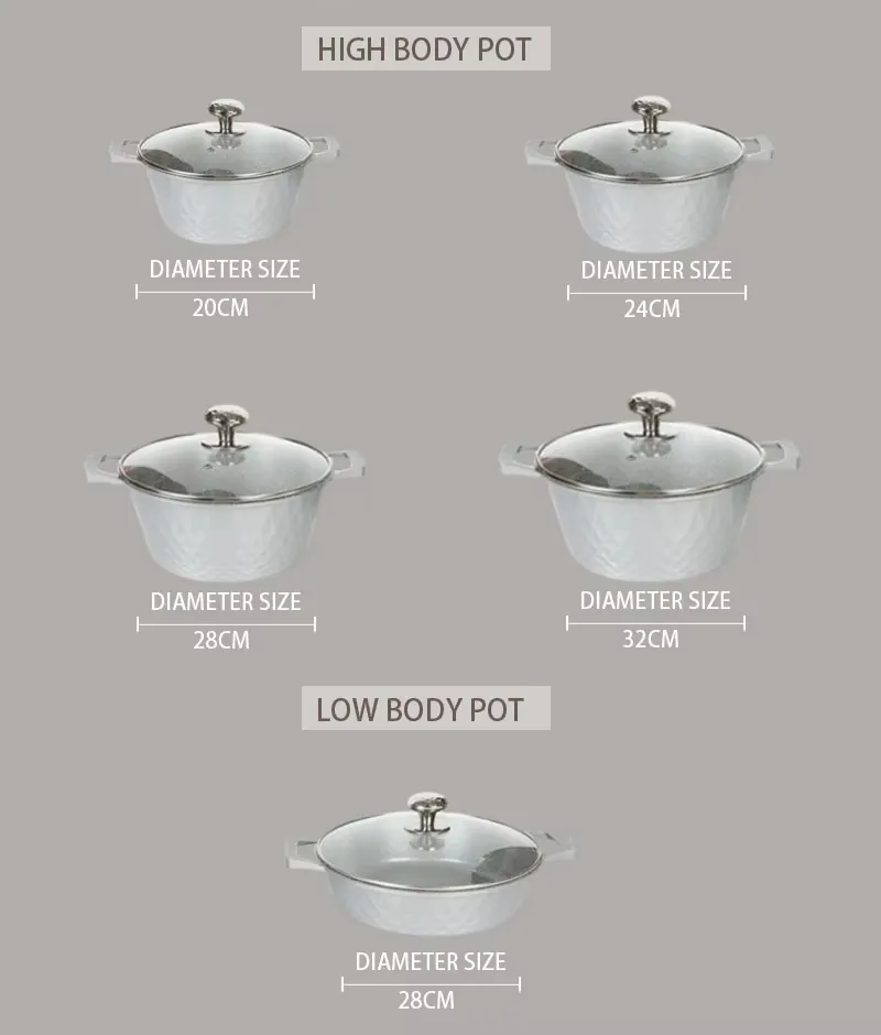 Diamond 10PCS Pots and Pans Set Nonstick Granite Induction Aluminum Cookware Sets