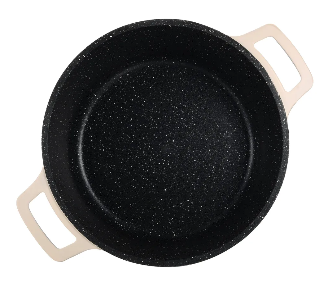 10PCS Die-Cast Aluminum Cooking Pot Casseroles Cookware Set with Glass Lid
