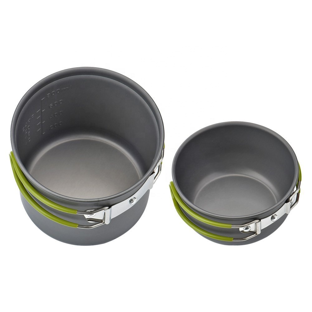AJOTEQPT Camping Equipment, Outdoor Camping Pots and Pans Set 2PCS Camping Cookware