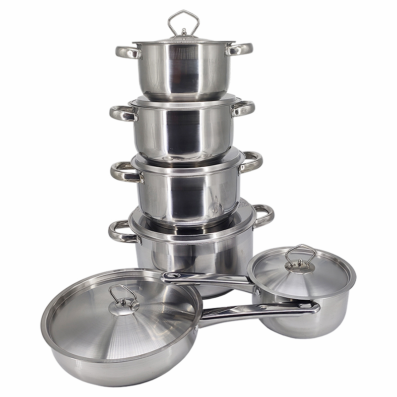 15-Piece Modern Eco-Friendly Stainless Steel Cookware Set Oven Dishwasher Safe Factory Direct Sales. Customization Available.