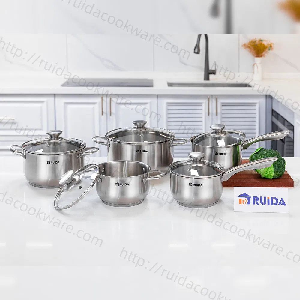 Factory Dishwasher Safe 4PCS Stainless Steel Saucepan Cookware