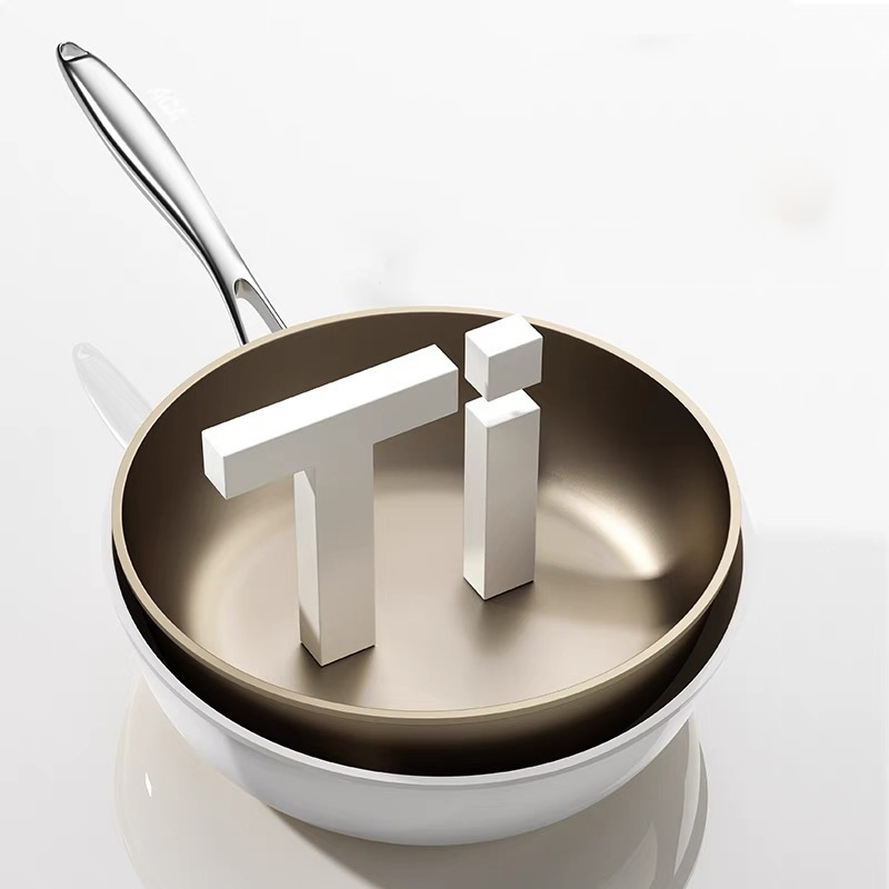 Titanium Alloy Non-Stick Ceramic Frying Pan Flat Steak Pan Induction