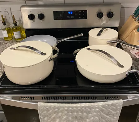 Ceramic Non Stick 10PCS Cookware Set Casserole Frying Pan Saucepan With Aluminum Lid Cooking Pot Stockpot