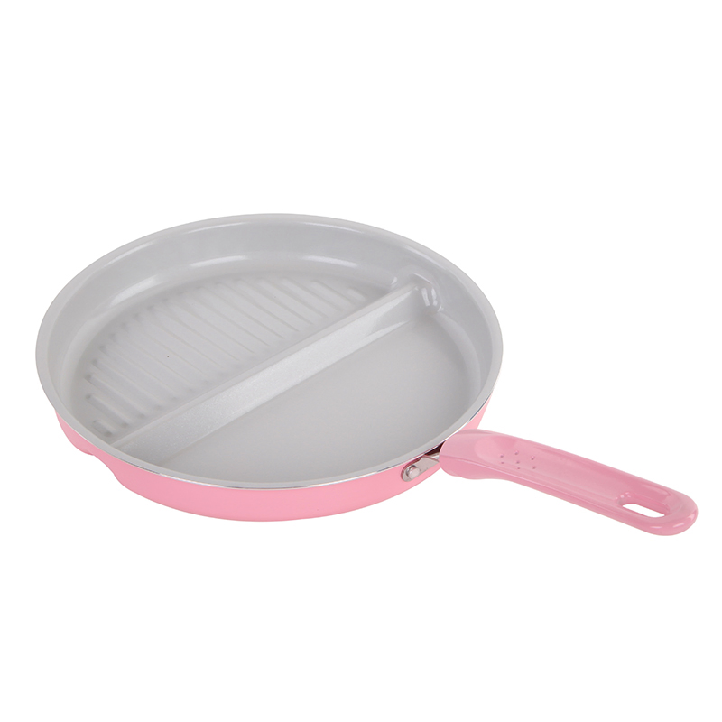 Convenient 4 in 1 Aluminum Ceramic Coated Burger Patty Press Frying Pan