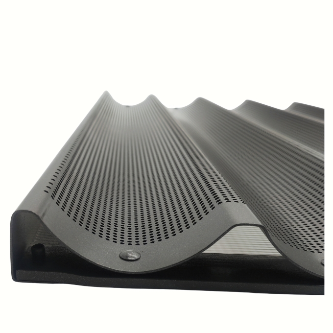 High Quality Food Grade Pfas Free American Size PTFE Coated Non-Stick Baguette Pan with 5 Channels, 5 Long Glazed Aluminium French Bread Pan Made in China