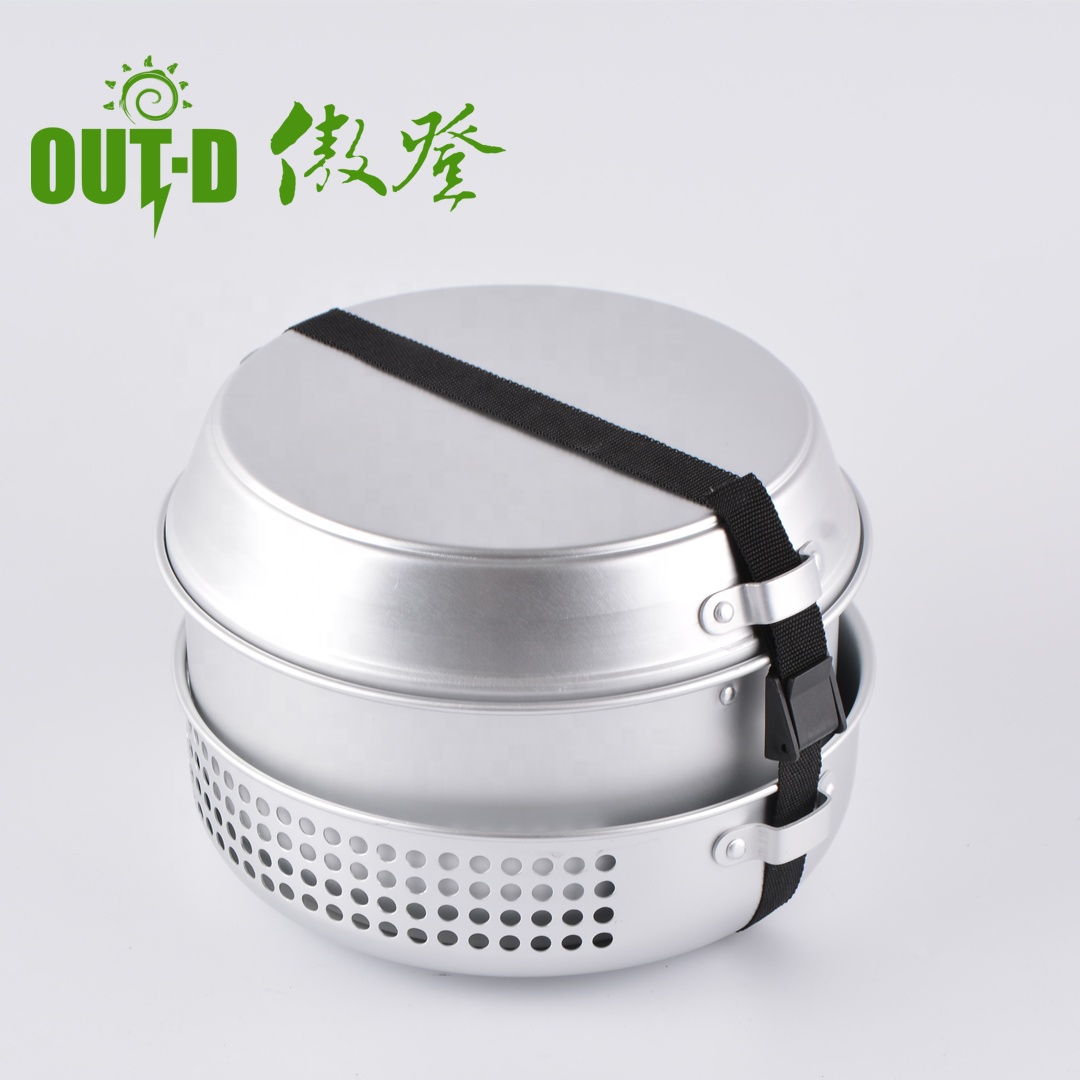 Wholesales Anodized Aluminum Camping Cook Set Portable Outdoor Cooking Pots