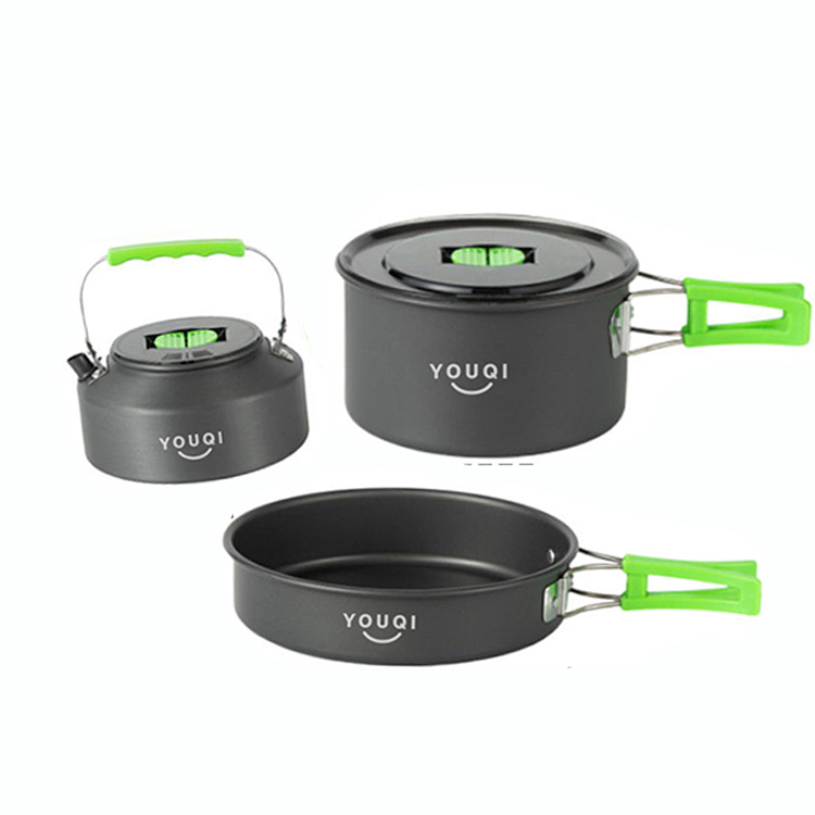 Hot Sale Outdoor Camping Cookware Set Portable Backpacking Barbecue Pots Picnic Bowl Cookware Camping Cooking Set