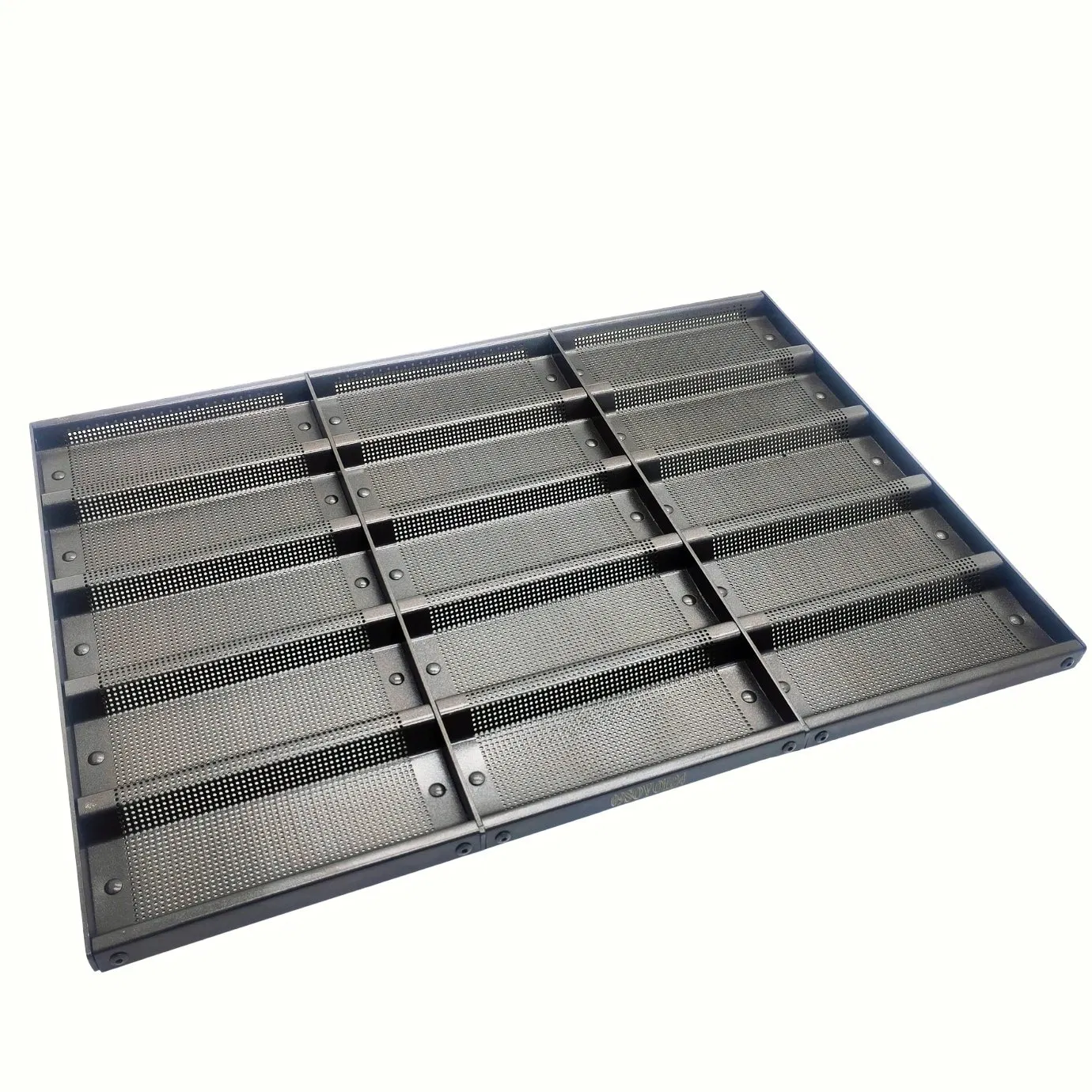 15 Molds Non-Stick Sandwich Roll Pan High Quality Pfas Free Perforated Non-Stick Aluminium Full Size Sub Sandwich Bun Pan 10 Molds and with Flat Bottomed