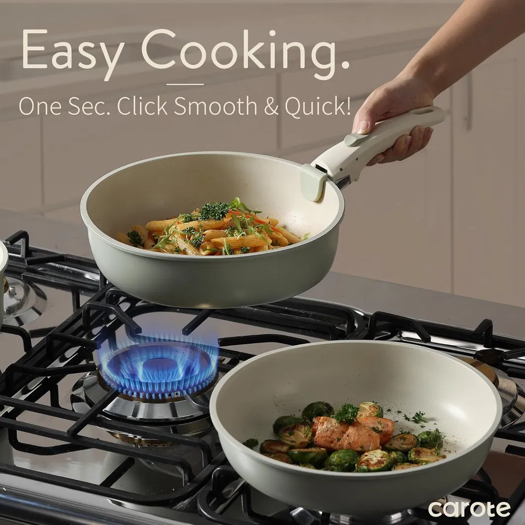 Pots and Pans Set, Nonstick Cookware Set Detachable Handle, 11PCS Induction Kitchen Cookware Sets