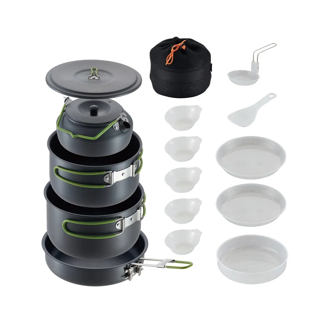 Bulk 5-PCS Heavy-Duty Aluminum Cook Set Factory Direct Outdoor Camping Kit
