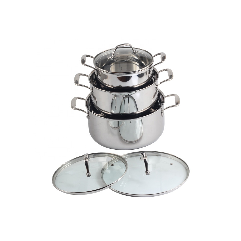 Professional Chef Quality, Dishwasher Safe, Stay-Cool Handles, 10-piece Tri-Ply Stainless Steel Cookware Set