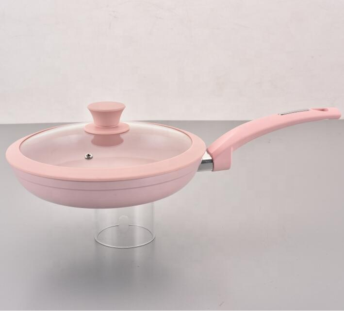 Factory Price Aluminum Ceramic Coated Colorful Casseroles and Frying Pan Set