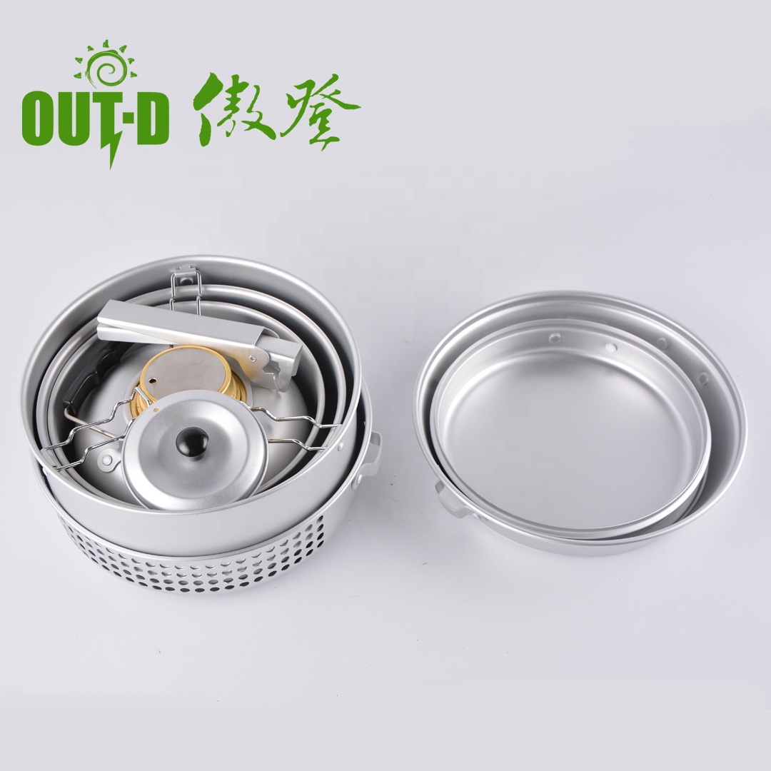 Wholesales Anodized Aluminum Camping Cook Set Portable Outdoor Cooking Pots