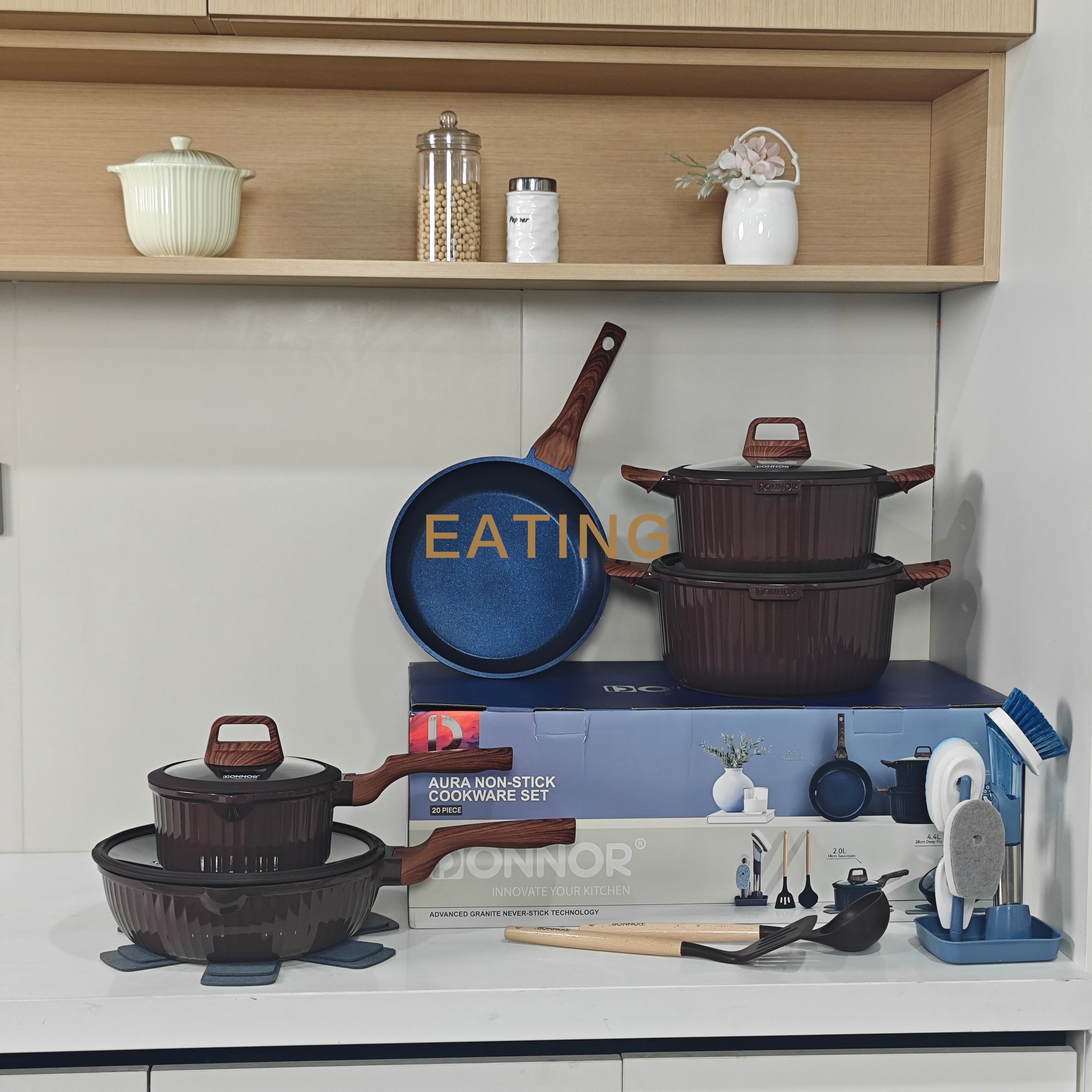 Original Design AR-21pcs Die Cast Aluminum Dishwasher Safe Nonstick Induction Bottom Professional Cookware Set Kitchen