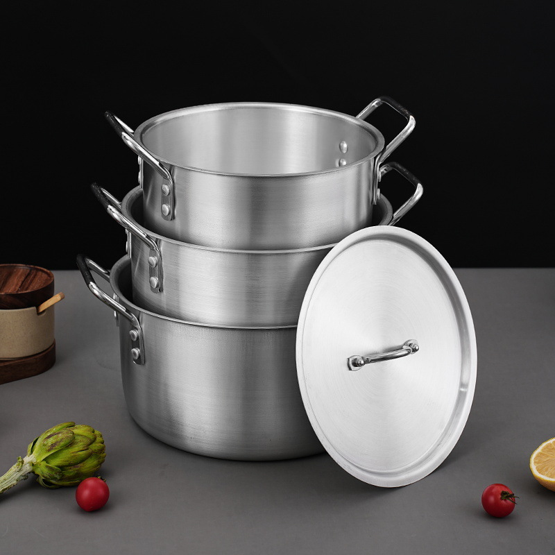 7 Piece Classic Heavy Thick Durable Aluminum Metal Oven Safe Cookware Sets Kitchenware Soup Stock Pots