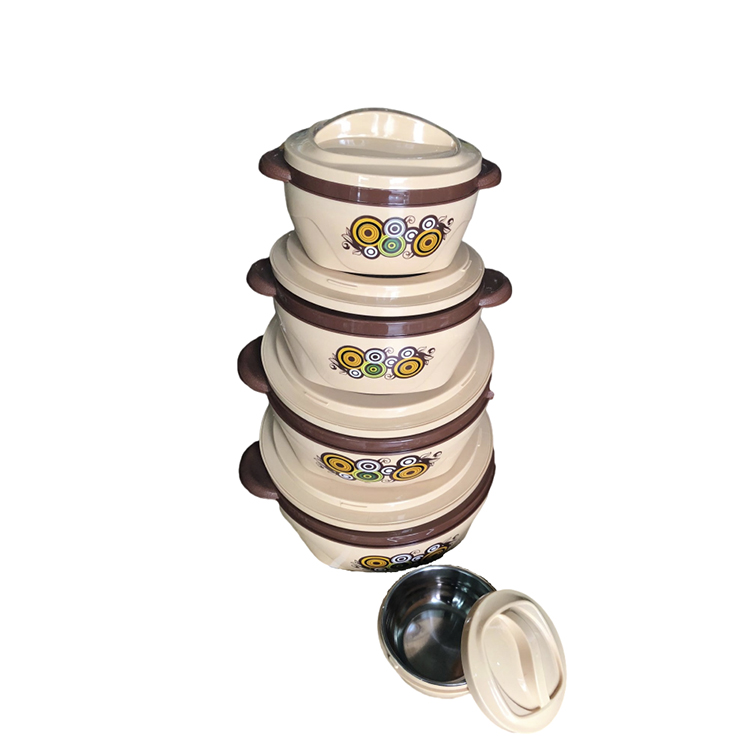 Eco-Friendly Stainless Steel with Plastic Liner Food Warmer Portable Detachable Handle Insulation Lunch Box Cookware Set