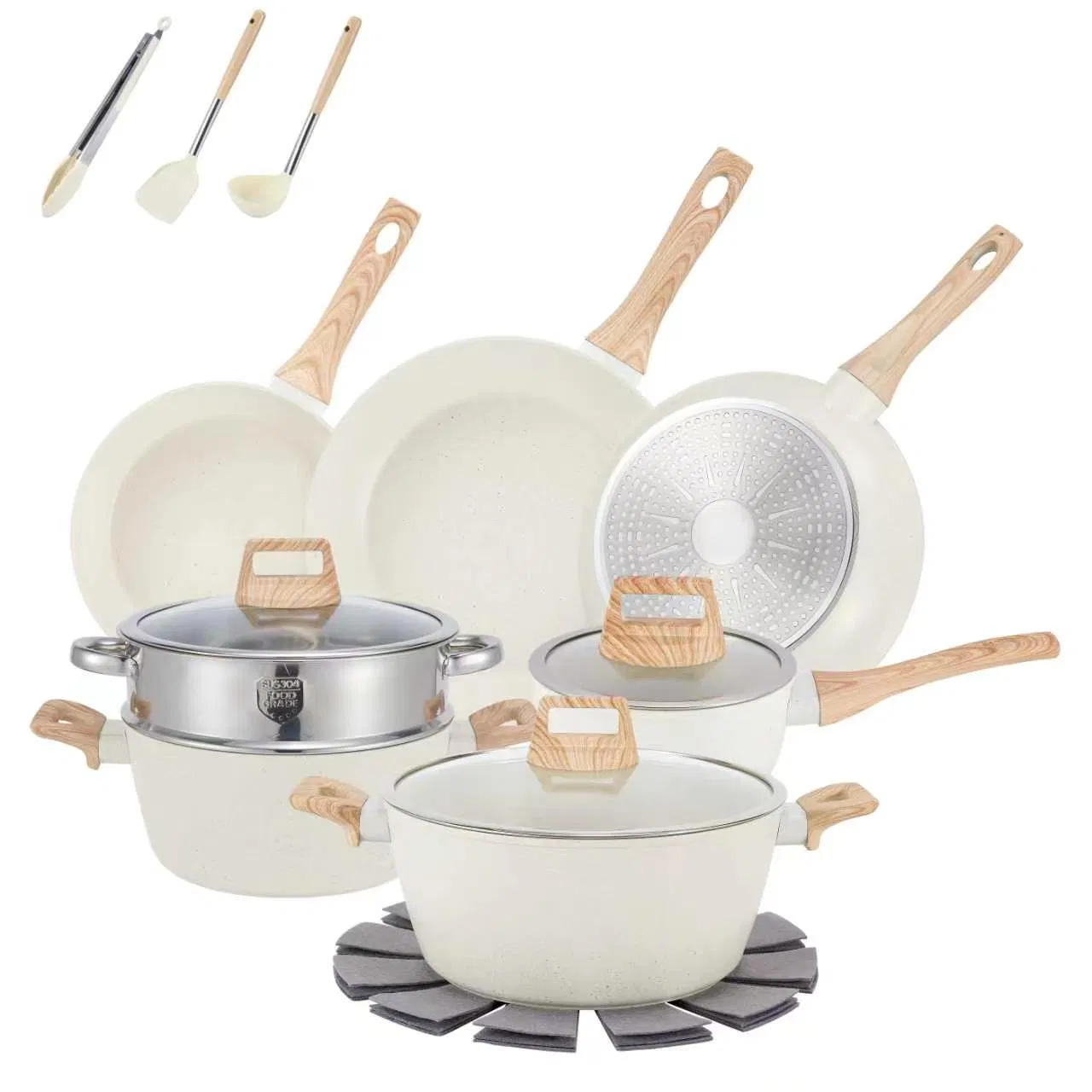 17PCS Granite Cookware Set with Good Qualit Pots and Pans Set