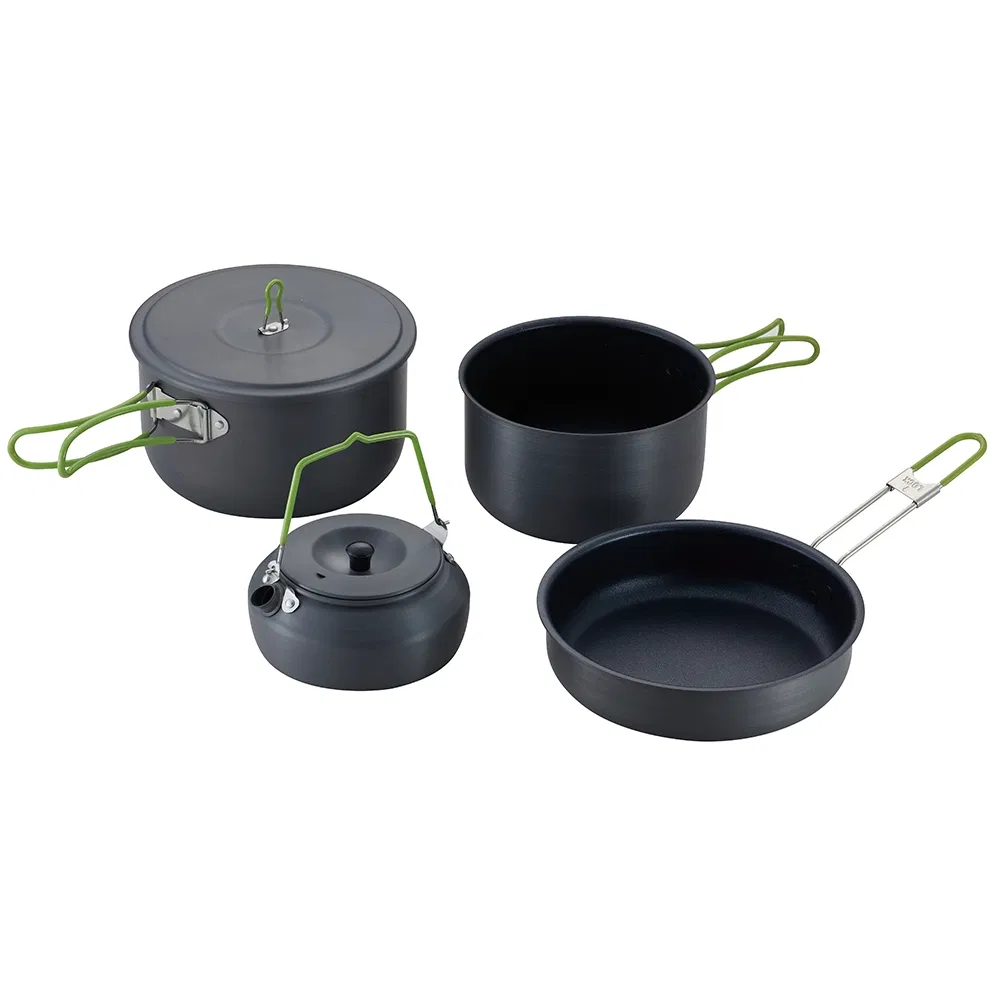 Bulk 5-PCS Heavy-Duty Aluminum Cook Set Factory Direct Outdoor Camping Kit