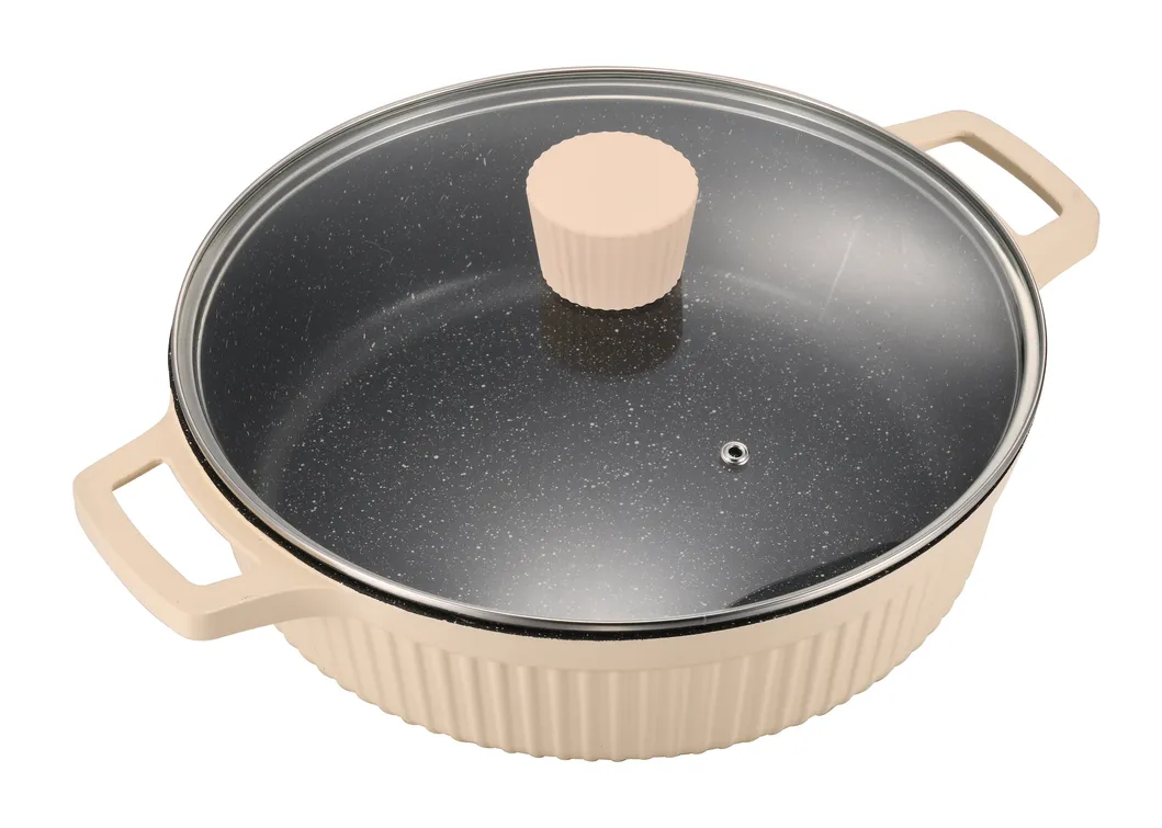 10PCS Die-Cast Aluminum Cooking Pot Casseroles Cookware Set with Glass Lid